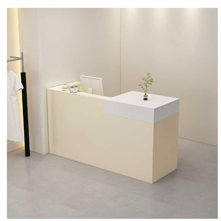 Bureau de réception d'angle avec tiroir verrouillable pour salon de beauté et bureau, table d'ordinateur de caisse (D gauche 100 cm)