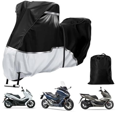 Motorrad Abdeckplane passend für Honda Scooter Model, Forza 350 125 SH 125 350i, 600D Oxford Wasserdicht Motorradabdeckung, Indoor Outdoor Motorradplane Schnee Regen Staub UV Schutz