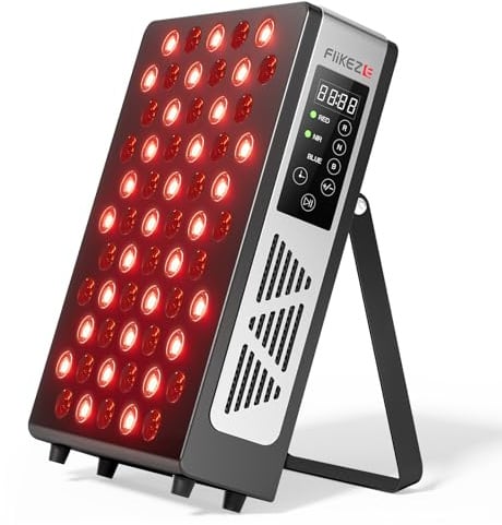 Rotlichttherapie-Panel Lampe, 60 LEDs Rotlicht, für Familie und Sport | Infrarotlampe 460–880nm, 3 Modi, dimmbar, Timer– für tiefe & oberflächliche Gewebe