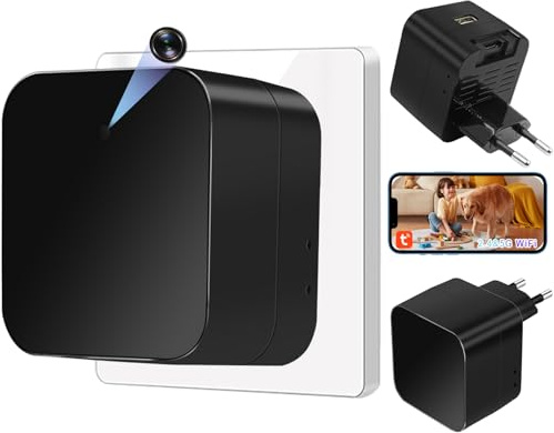 YCCNIU Caméra Espion WiFi 5G, Caméra Cachée dans Un Chargeur USB | Mini Camera Espion Wifi 1080P, Détection de Mouvement, Enregistrement en Boucle, Visionnage à Distance - Normes Européennes