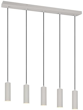Trio Leuchten Pendelleuchte Soka 367700576, Metall Warm Grau, exklusive 5x GU10