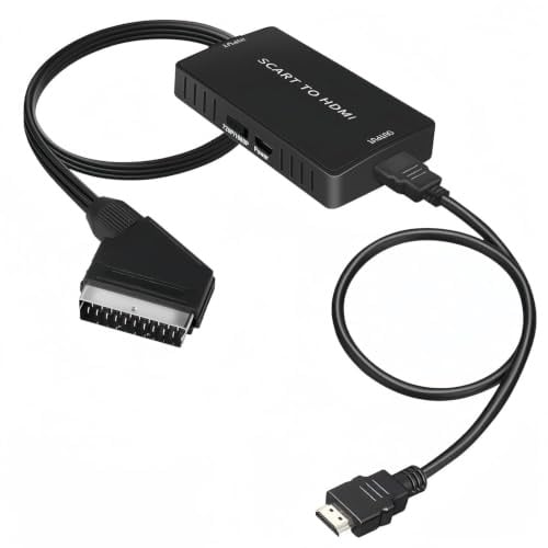 Scart to HDMI Converter Cable With 720P/1080P Switch - Adapter for TV, Monitor, Projector - Video Converters for VHS, DVD Player, STB, Xbox, Wii, PS2, PS3 to TV