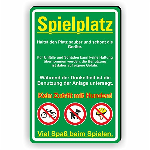 SPIELPLATZ - Haltet den Platz und die Geräte Sauber - keine Hunde - SCHILD/D-038 (20x30cm Schild)