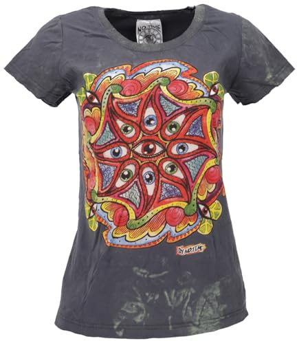 GURU SHOP Mirror T-Shirt - Drittes Auge/Anthrazit, Damen, Size:L