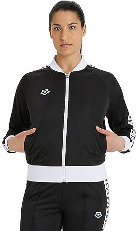 ARENA Icons Relax IV Team Giacca da Donna, Black-White-Black, Nero, S