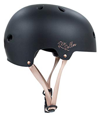 Rio Roller Rose Skateboarding Helmet Unisex Adult, unisex_adult, RIO169, Black (Black), 57-59 cm