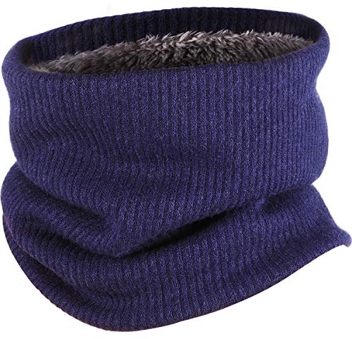 SATINIOR Fleece Nackenwärmer Futter Hals Gamasche Winter Kreis Schal für Männer Frauen (Marine)