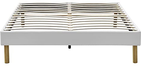 King of Dreams Adrien - Solide et Confortable Sommier Tapissier + Pieds en 18 cm - 140x190-2 x 13 Lattes - Montage Rapide et Facile - epaisseur du Metal +/- 1,2 mm