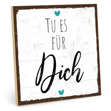 TypeStoff Cartel de madera con texto en inglés Selbst - Vintage con cita de regalo y decoración de temática de atención y motivación