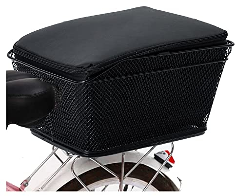Lixada Rear Bike Basket, 20 L Universal Bicycle Rear Basket Waterproof Metal Bike Cargo Rack for Shopping, Pet carrier, Grocery, Picnic