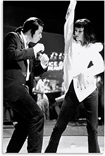 Iooie GemäLde Auf Leinwand Pulp Fiction Dance Film Film Vintage für Schlafzimmer Dekor Wandkunst Malerei Poster Druckt Bilder 15.7x23.6(40x60cm) Kein Rahmen