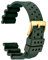 WOCCI 18mm Belüftete FKM Gummi Uhrenarmband für Herren (Nicht Silikon), Schnellverschluss Armband, Gold Schnalle (Armee Grün)