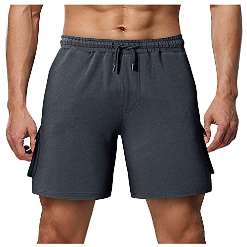 Haiorziyou Herren Sportshorts Laufshorts Männer Sweatshorts Freizeithose Schnelltrocknende Basketball Fitness Shorts Atmungsaktive Trainingsshorts Jogging Kurze Hose mit Taschen und Kordelzug