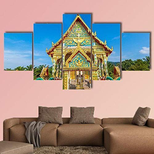 Leinwandbilder Leinwand Drucke Wohnzimmer Wanddekoration Kunstwerk Dekoration Wat Kaew Manee Si Mahathat Tempel Bilder Kunstdruck Wandbilder Kunst