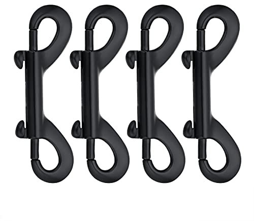 OWAYOTO Lot de 4 Mousquetons à Double Extrémité en Métal pour Clés Noir