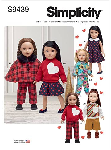 Simplicity Schnittmuster S9439 Puppenkleidung, 45,7 cm