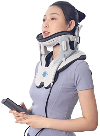 Nackenstrecker OrthopäDisch,Electric Air Pump Neck Cervical Traction Device,Neck Stretcher mit 3 Power Traction und 8 Airbag Support,Die Dekomprimiert Den Hals Und Entlastet Hals Verspannungen