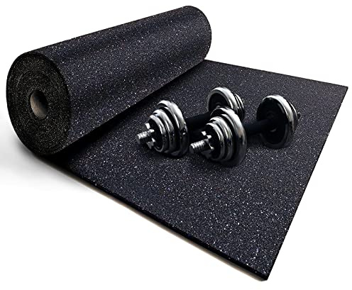 FLODI. Heavy Duty Black Rubber Gym Flooring Mats 20 mm (62.5 x 150 cm) Commercial Shock-absorbent Exercise Mats
