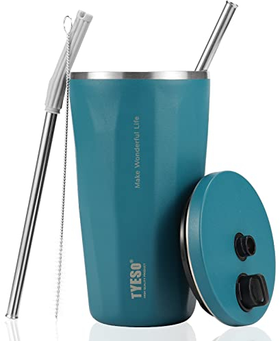 Olerd Tumbler with Straw and Lid, 600ml Iced Coffee Cup & Thermal Cup & Cup with Straw & Leak-Proof Thermal Mug for Hot & Cold, BPA Free
