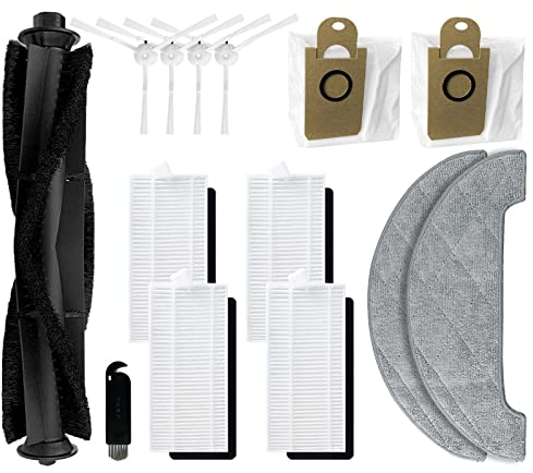 liveryde Pièces de Rechange compatibles avec Les aspirateurs Robot HONITURE Q6 Pro, Imou L11 Pro, Airrobo T10+ : 1 Brosse rotative, 4 brosses latérales, 4 filtres, 2 serpillière, 2 Sacs à poussière