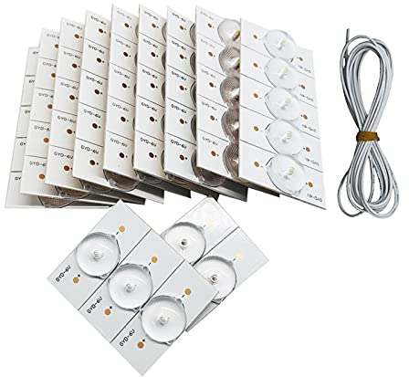 Irfora 50 STÜCKE 6 V -Lampenperlen mit optischem Linsenfilter für 32-65 LED-TV-Reparatur mit 2 m Draht, LED-Lichtstreifen, Teilezubehör