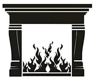 Kamin vinyl wandaufkleber zuhause wohnzimmer dekoration heißes feuer wandaufkleber kamin design PVC hintergrund vinyl home art 57x46 cm