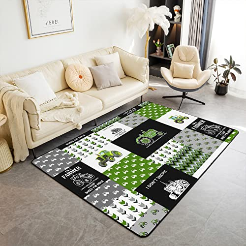 Cartoon Traktor Bereich Teppich 150x200cm Jungen Landmaschinen LKW Dekorative Bereich Teppich Home Decor Bau Auto Harvester Traktor Grün Plaid Küchenteppich Balkon Küche Terrasse Teppich Rutschfest