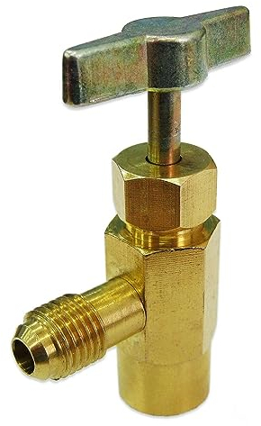 Bottle Valve TAP Adaptor for Disposable R600a Refrigerant Gas CANISTERS 1/4 SAE Outlet FITS SKL and FRIGOGAS