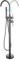 Robinet de Baignoire Ilot 2 Modes Mitigeur de Baignoire Ilot avec Douchette, Rotation à 360° Robinet de Baignoire sur Pied Laiton Robinet Mitigeur au Sol Moderne et Simple (Gris)