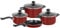 Gr8 Home 7 Piece Non Stick Kitchen Cookware Set Cooking Pot Frying Pan Saucepan with Glass Lids (Red)