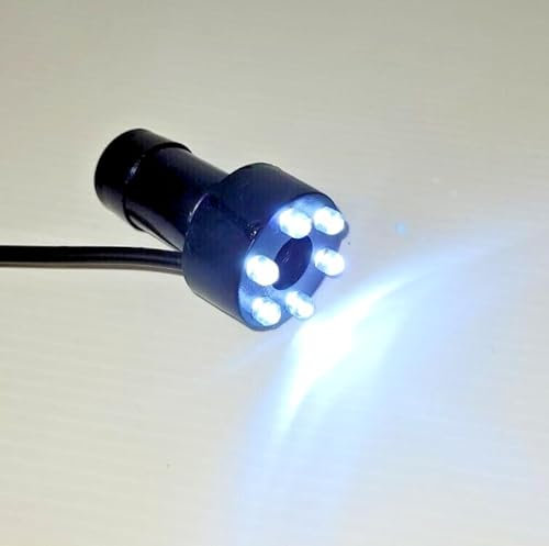 Replacement 6 LED White Ring Light with hose connector 12v 2-pin Water Feature