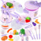 AQXONG 31 Pcs Accesorios de Juguetes de Cocina para Niños, Juguetes de Cocina con Ollas y Sartenes, Juego de Roles de Chef Infantil para Niños y Niñas de 3 4 5 6 7 8 Años
