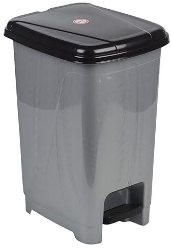 URBNLIVING 8L or 40L or 15L Slim Recycling Kitchen Step On Pedal Bin With Inner Insert Liner Pocket and Lid for Home and Office (15L Grey)