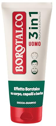 Borotalco, Dusch-Shampoo für Herren, 3-in-1, Körper, Haare und Bart, Originalduft, Körper, Haare und Bart sauber, weich und parfümiert, dermatologisch getestet - 200 ml