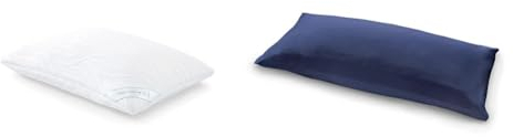 TEMPUR Comfort Air Medium Schlafkissen, atmungsaktives Kopfkissen & Jersey-Kissenbezug mit Reißverschluss für Comfort & Traditional Breeze Schlafkissen, Blau