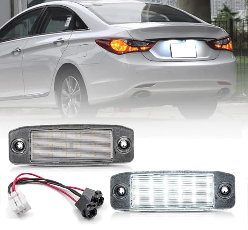 BHZNGD 2 Stück 12 V 6000 K Weiß Fehlerfreie Kennzeichenleuchten Kompatibel mit Kia Sportage 2011-2106 für H/yundai S/ONATA 10 YF 10MY