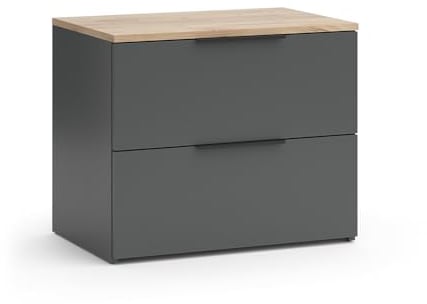 Vicco Sideboard Wido, Kommodenschrank, Anthrazit/Sonoma, 60 x 50 cm mit 2 Schubladen