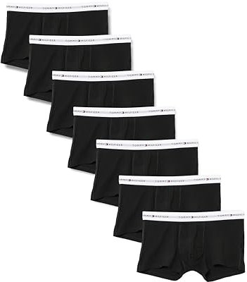 Tommy Hilfiger Herren 7er Pack Boxershorts Trunks mit Logobund, Schwarz (Blk/Blk/Blk/Blk/Blk/Blk/Blk), L