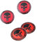 RHQFDM 4 Pezzi Cranio Hubcap Sticker Punisher Cranio Hubcap Sticker Auto Hub Centre Cover Adesivo decorativo compatibile con 56 millimetri coprimozzi ruota (rosso-nero)