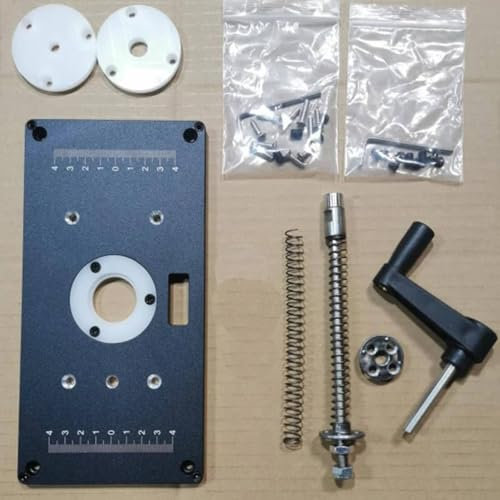 JCFANTS Aluminum Router Table Insert Plate + Special Lift Refit Screw For Work Bench 0700C DRT50 Plunge Router Base Woodworking Tools, Large, Red