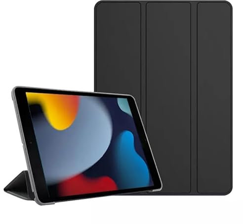 Hülle für iPad Mini 1, iPad Mini 2, iPad Mini 3, weich Rückseite Stoßfest Standfunktion Flip Case Dünn Leicht Smart Cover Schutz Rückhülle - Schwarz
