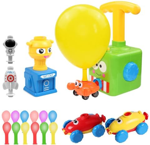 POFET Power Balloon Car, Balloon Launcher & Powered Car Set, Educational and Fun Inertial Balloon Powered Car with Manual Balloon Pump balloon pump hand(Frog)