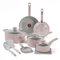 T-fal Refresh Ceramic Ceramic Non Stick Cookware Set 12 Piece Oven Broiler Safe 350F Dusty Rose