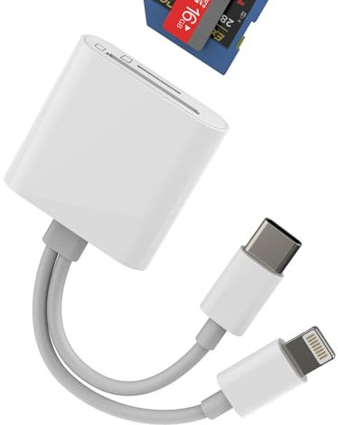 SD-Kartenleser Micro SD auf USB C und Lightning für iPhone 16 15 Speicherkartenadapter kompatibel mit Samsung S23 S24 Ultra Compact für Kamera für IPad10 Kartenleser OTG TF Stick