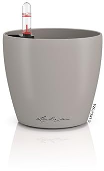 Lechuza Classico Color 14 16697 Pot de Fleurs avec système d'irrigation, indicateur de Niveau d'eau et bac à Plantes, Surface Mate, diamètre 15 x 13,5 cm, Marron Sable