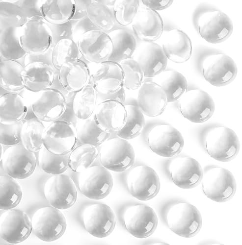 Lot de 420 galets en verre transparent pour aquarium - Environ 1,9 kg