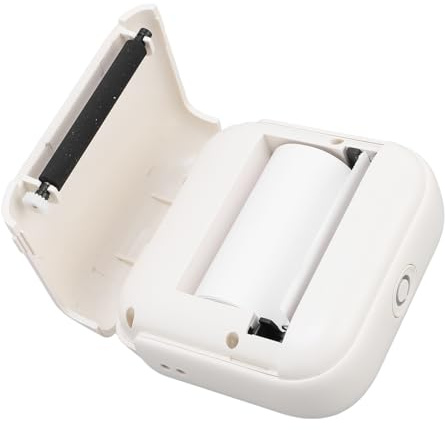 XUMIUZIY Tragbarer Thermodrucker 203DPI |BT Wireless-Taschendrucker für Quittungen, Fotos, Etiketten, Rechnungen, Memos (White)