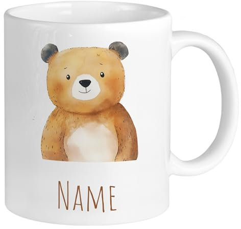 GRAZDesign Tazza per bambini con motivo orso – Tazza personalizzata con nome per bambini in ceramica, 330 ml