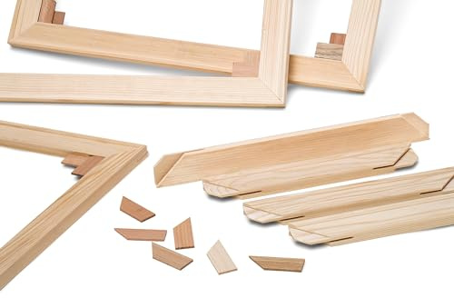 Keilrahmen für Leinwand 60 x 90 cm, einfache Montage und manuelle Spannung, inkl. Spannkeile, robust und stabil, ideal für Künstler und Maler, erhältlich in verschiedenen Größen, ohne Leinwand