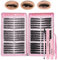 Kit de 540 faux cils individuels russes de 8 à 16 mm avec colle à cils et dissolvants de colle, pince à épiler et brosse à faire soi-même à la maison pour débutant (A02)